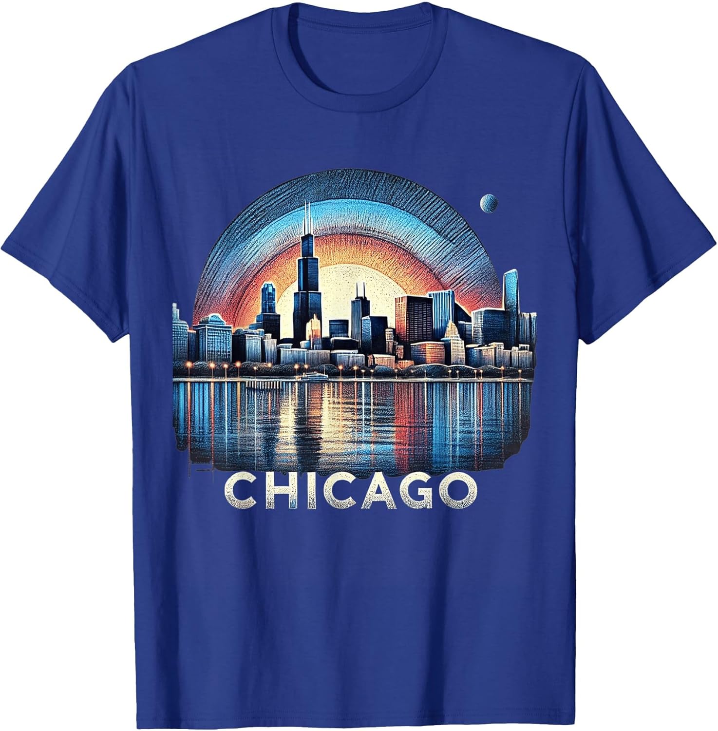 Vintage Chicago Illinois City Skyline Shirt Men Women Retro