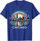 Vintage Chicago Illinois City Skyline Shirt Men Women Retro