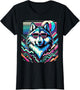 and Kids Vintage Retro Wolf Lover