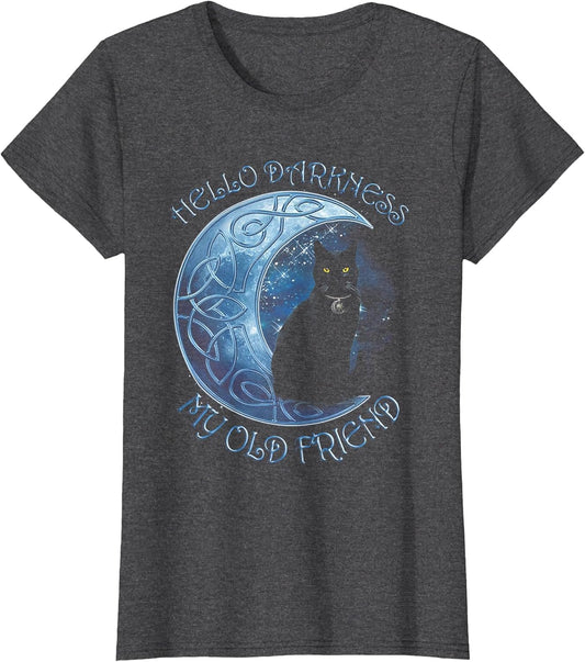 Hello Darkness My Old Friend Funny Cat Moon