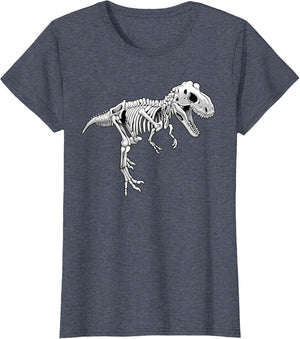 Funny Dinosaur Art Women Boys Girls Dino Skeleton