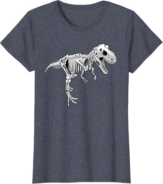 Funny Dinosaur Art Women Boys Girls Dino Skeleton