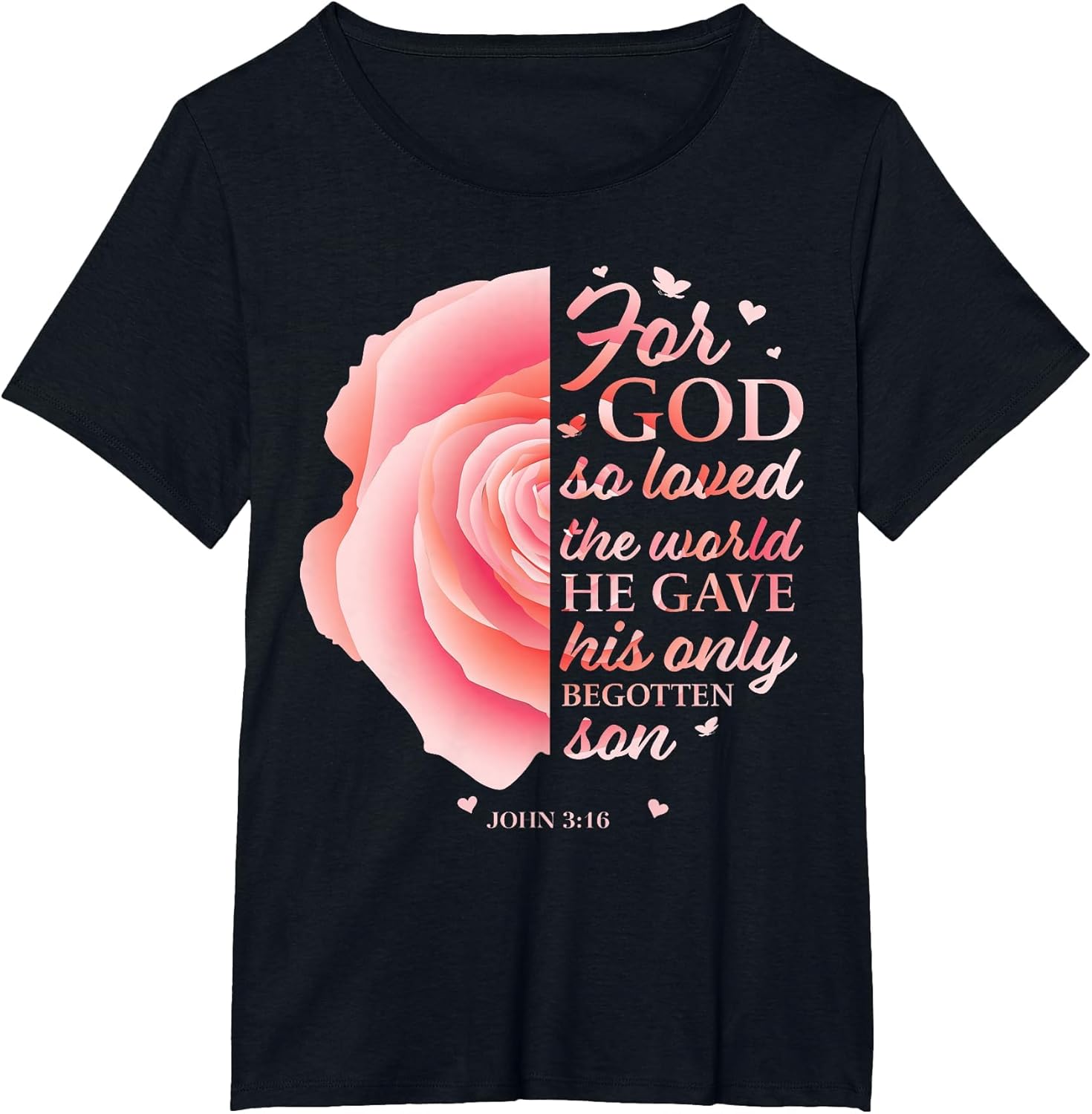 John 3:16 Pink Flower Christian Sayings Women Gifts Mom Her
