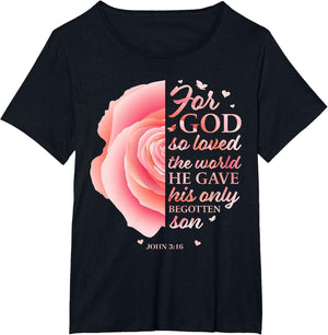 John 3:16 Pink Flower Christian Sayings Women Gifts Mom Her