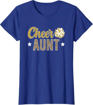 Cheer Aunt Leopard Cheerleading Auntie Cheerleader Aunt