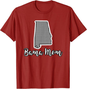 Bama Mom Alabama Houndstooth State Outline Gift Alumni