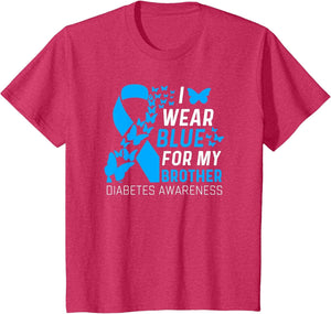 I Wear Blues for My Brother Ribbon Diabetes Awareness T1D