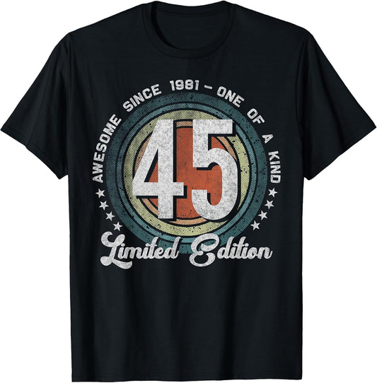 45 Year Old Gifts Vintage 1981 Limited Edition 45th Birthday