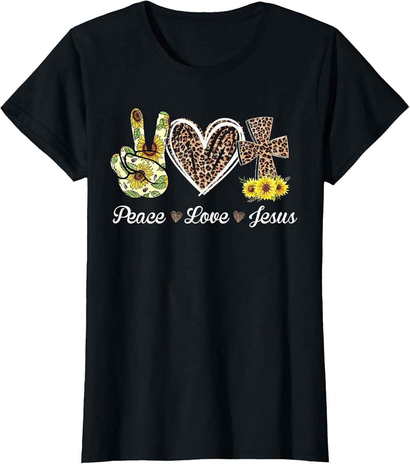 Leopard Peace Love Jesus Lovers Christ Cross Hippie