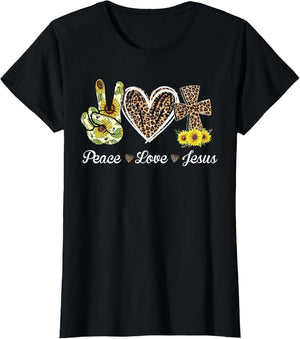 Leopard Peace Love Jesus Lovers Christ Cross Hippie