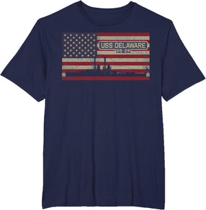 USS Delaware BB-28 WW1 Battleship USA American Flag