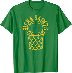 Siena College Distressed Vintage 80s Basketball Net Graphic
