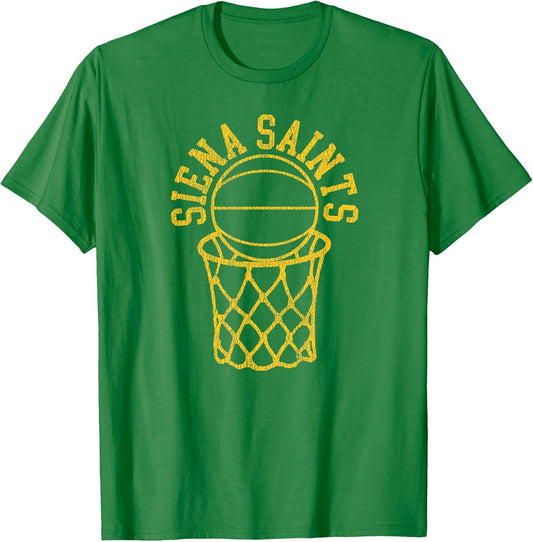 Siena College Distressed Vintage 80s Basketball Net Graphic