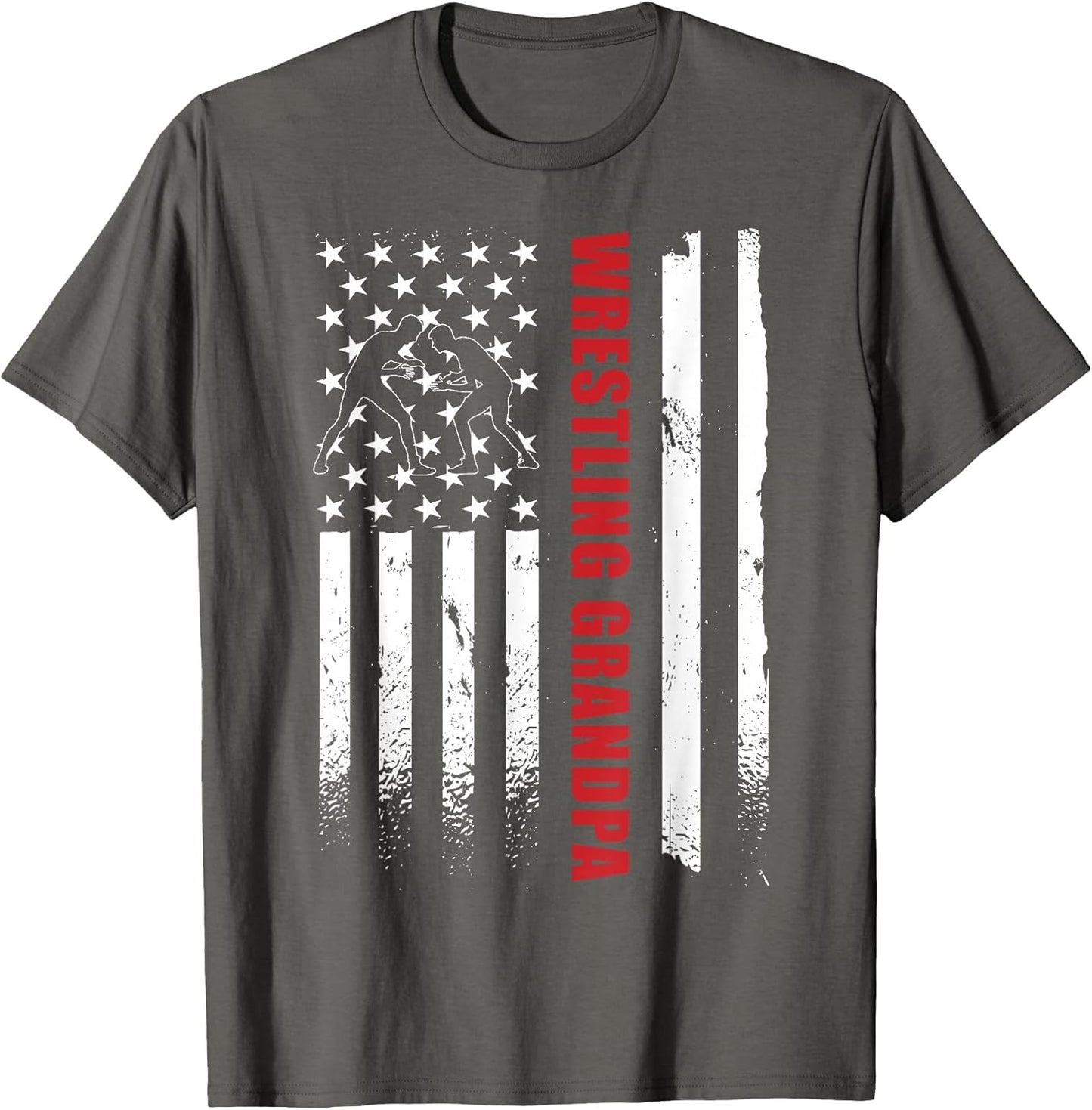 Wrestling Grandpa Apparel Wrestling Grandson American Flag