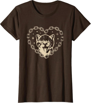 Cute Y2K Cat Heart Emo Goth 90s 2000s Vintage Graphic