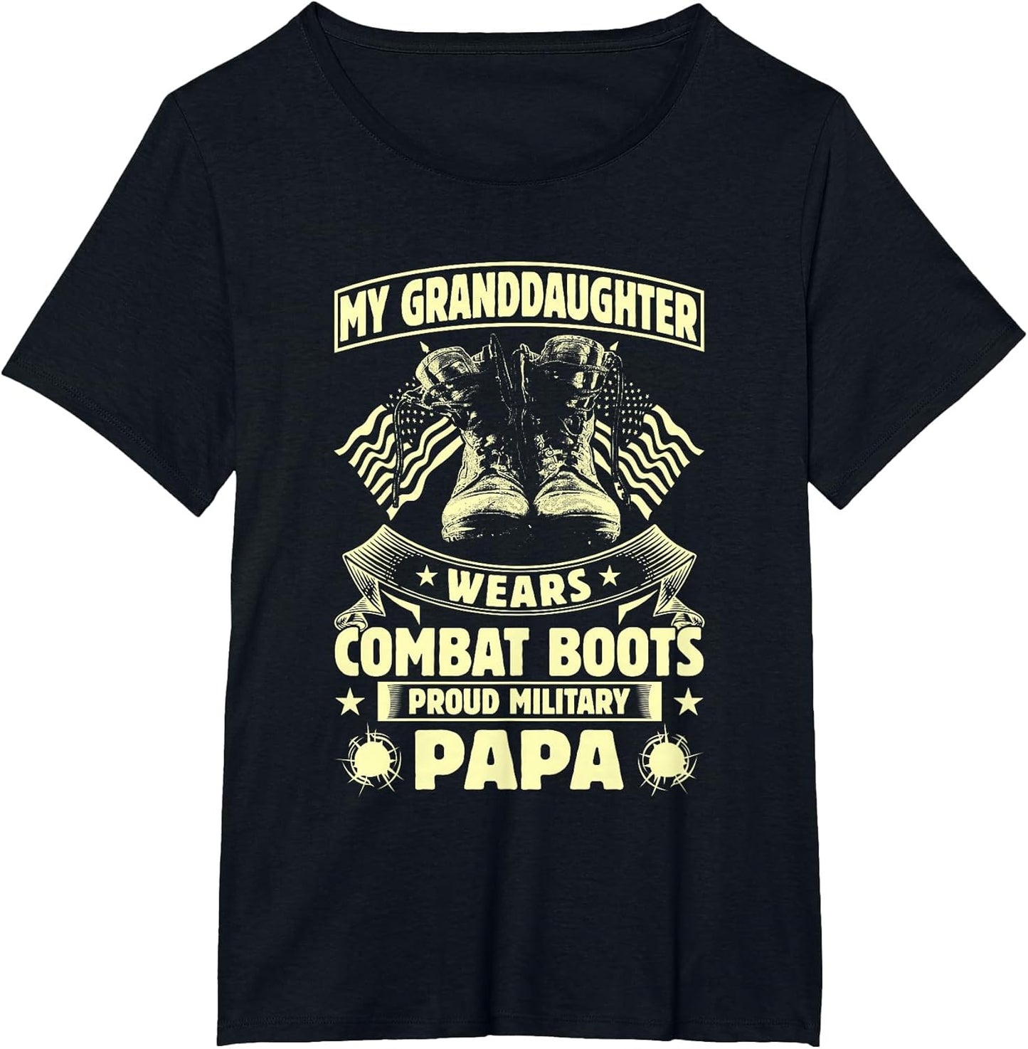 My Granddaughter Wears Combat Boots Proud Military Papa