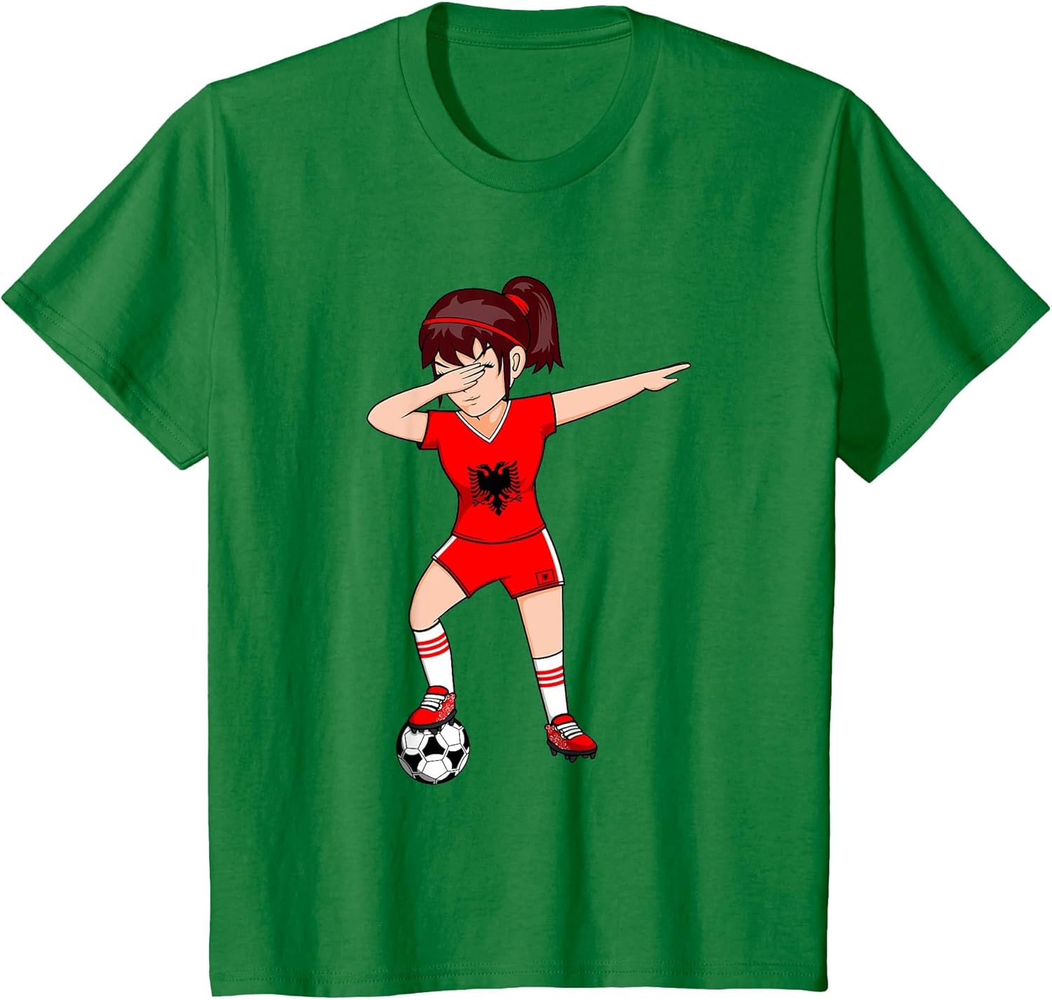 Dabbing Soccer Girl Albania Jersey Albanian Football Lovers