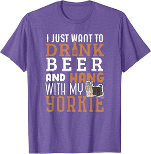 Yorkie Dad Shirt Funny Yorkshire Terrier Dog Lover Beer