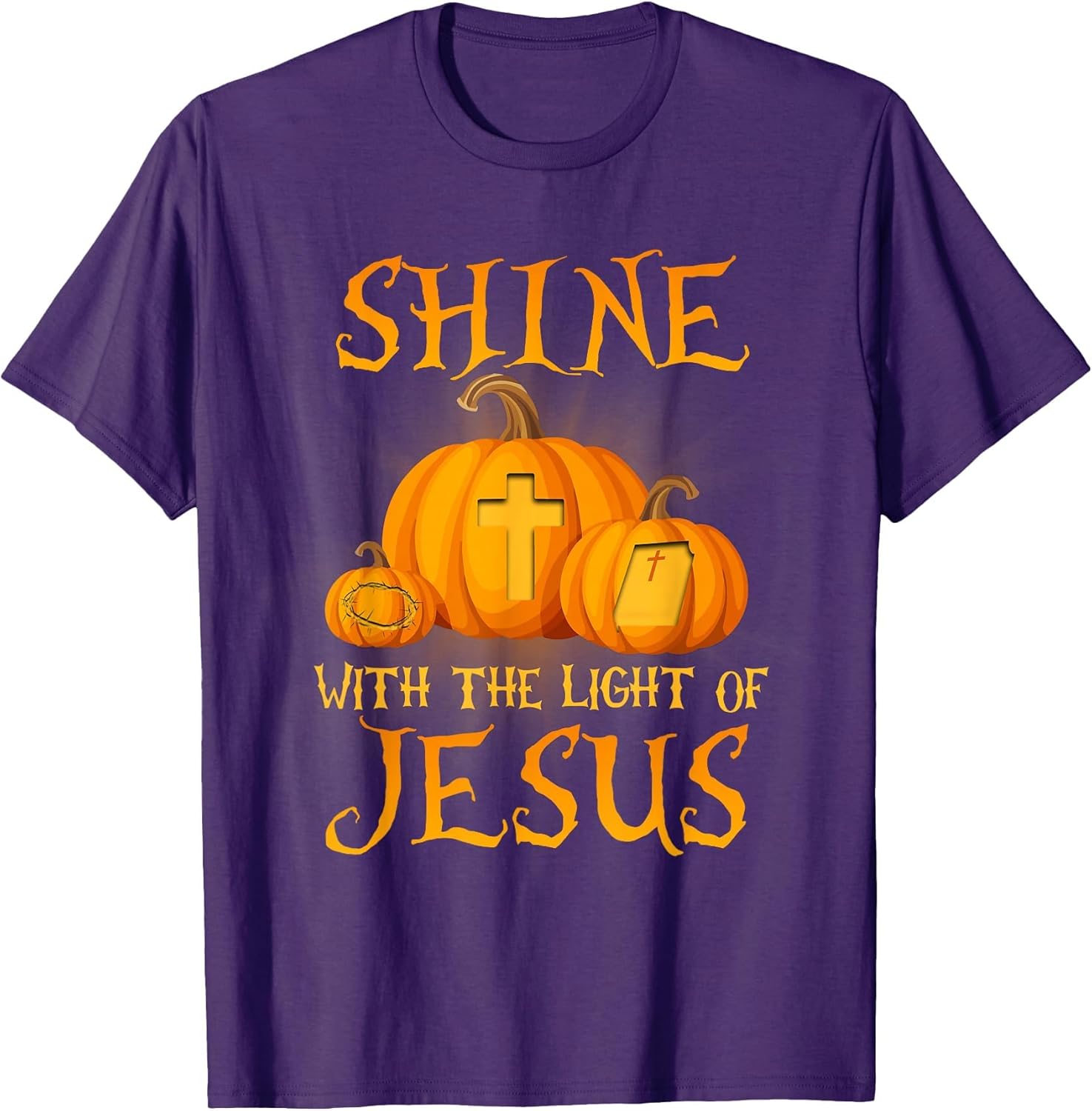 Shine with The Light of Jesus Christian Halloween Pumpkin