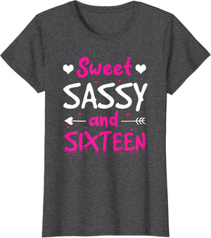 Happy 16th Birthday Sweet Sassy Sixteen Girls 16 Years Old