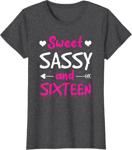 Happy 16th Birthday Sweet Sassy Sixteen Girls 16 Years Old