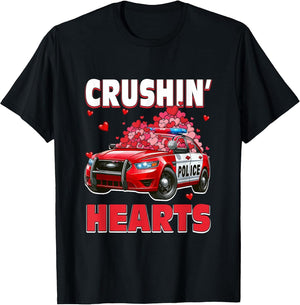 Crushin' Hearts Valentine's Day Police Car Lover Driver