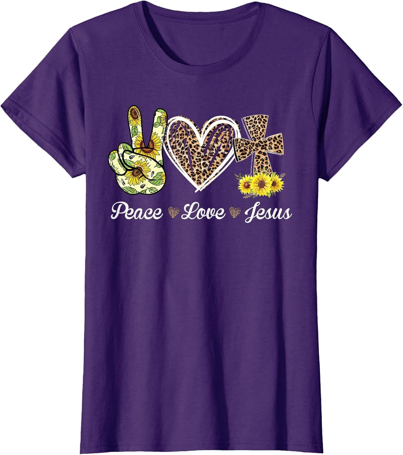 Leopard Peace Love Jesus Lovers Christ Cross Hippie
