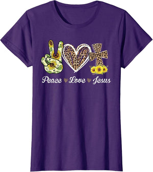 Leopard Peace Love Jesus Lovers Christ Cross Hippie
