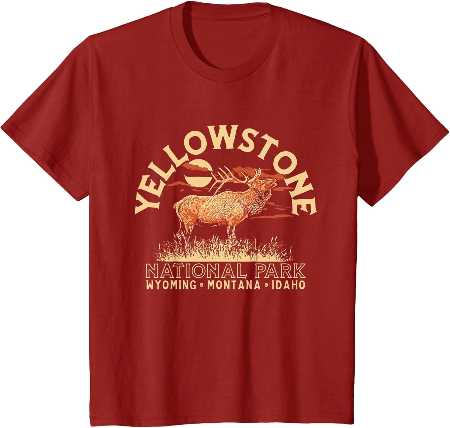 Vintage Elk Bugling Yellowstone National Park Retro