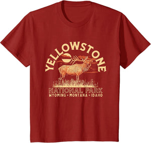 Vintage Elk Bugling Yellowstone National Park Retro