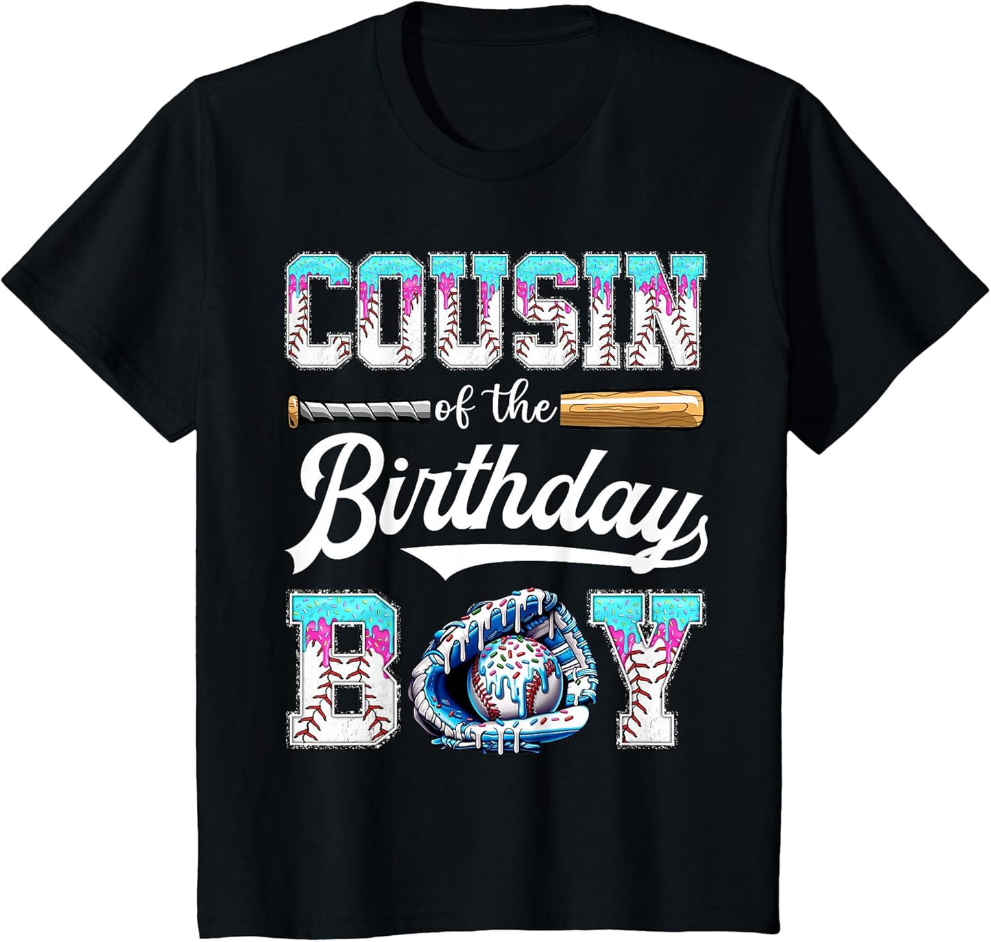 Cousin of The Birthday Boy Baseball Ice Cream Drip Matching