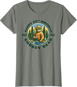 Happy 80th Birthday Smokey Bear 1944-2024 Retro Cupcake