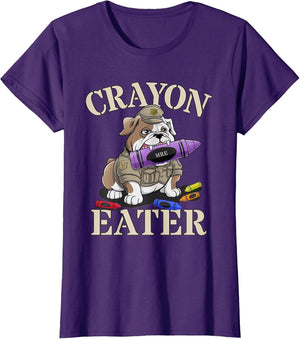 Kawaii Crayon Eater Bulldog Soldier School Boot Camp Humor