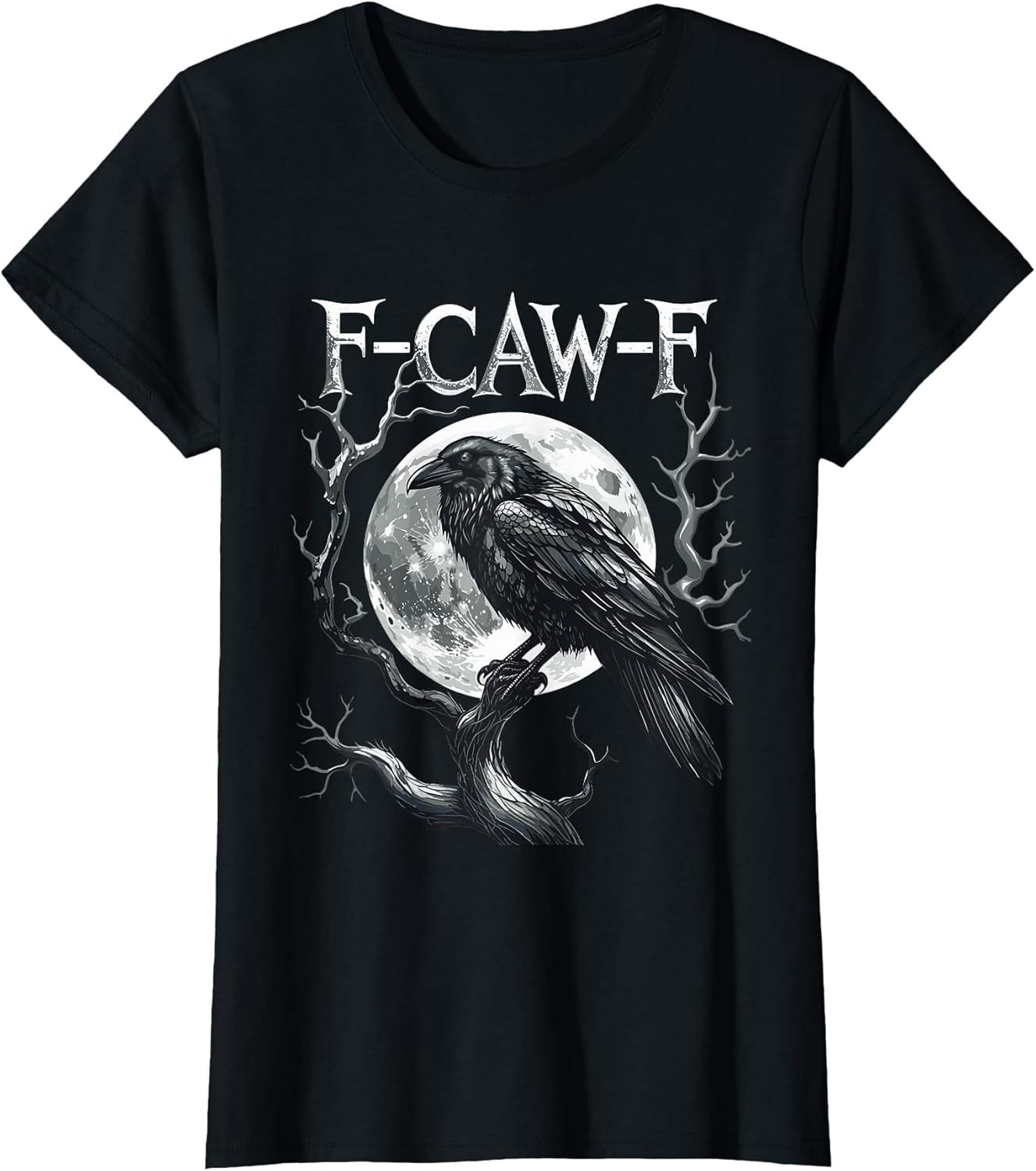 F-Caw-F Raven Moon Gothic Halloween, Black Crow Bird Lover