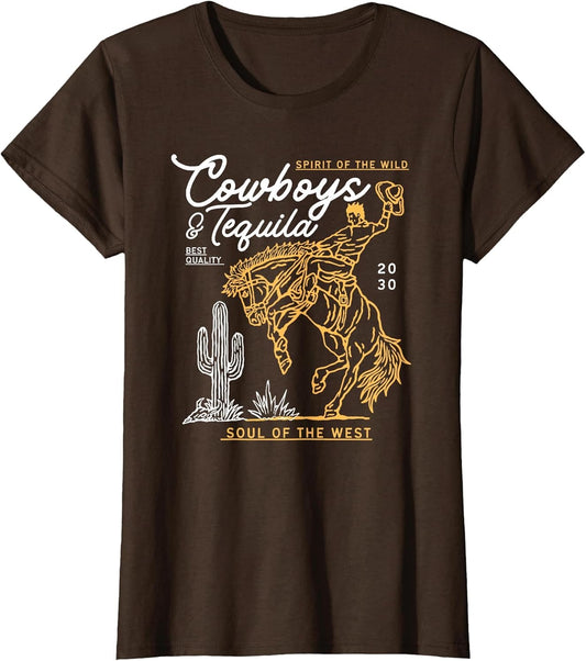 Cowboys and Tequila Country Rodeo Vintage Horse Riding Texas