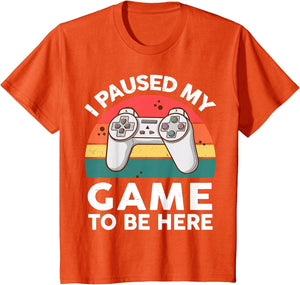 Funny I Paused My Video Game to Be Here Kids Youth Boy Gamer
