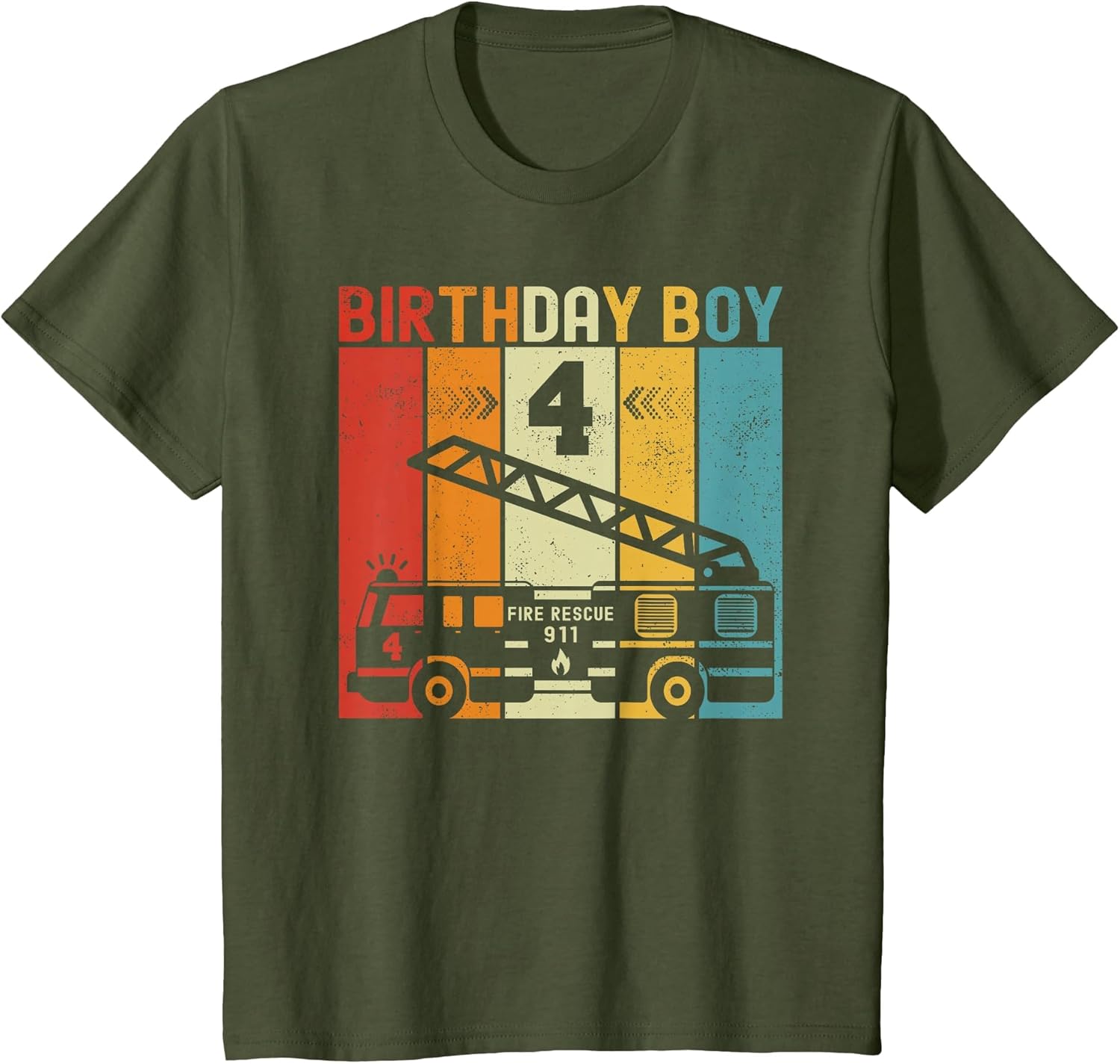 Kids 4th Birthday Boy Firefighter 4 Year Old Boy Fire Truck