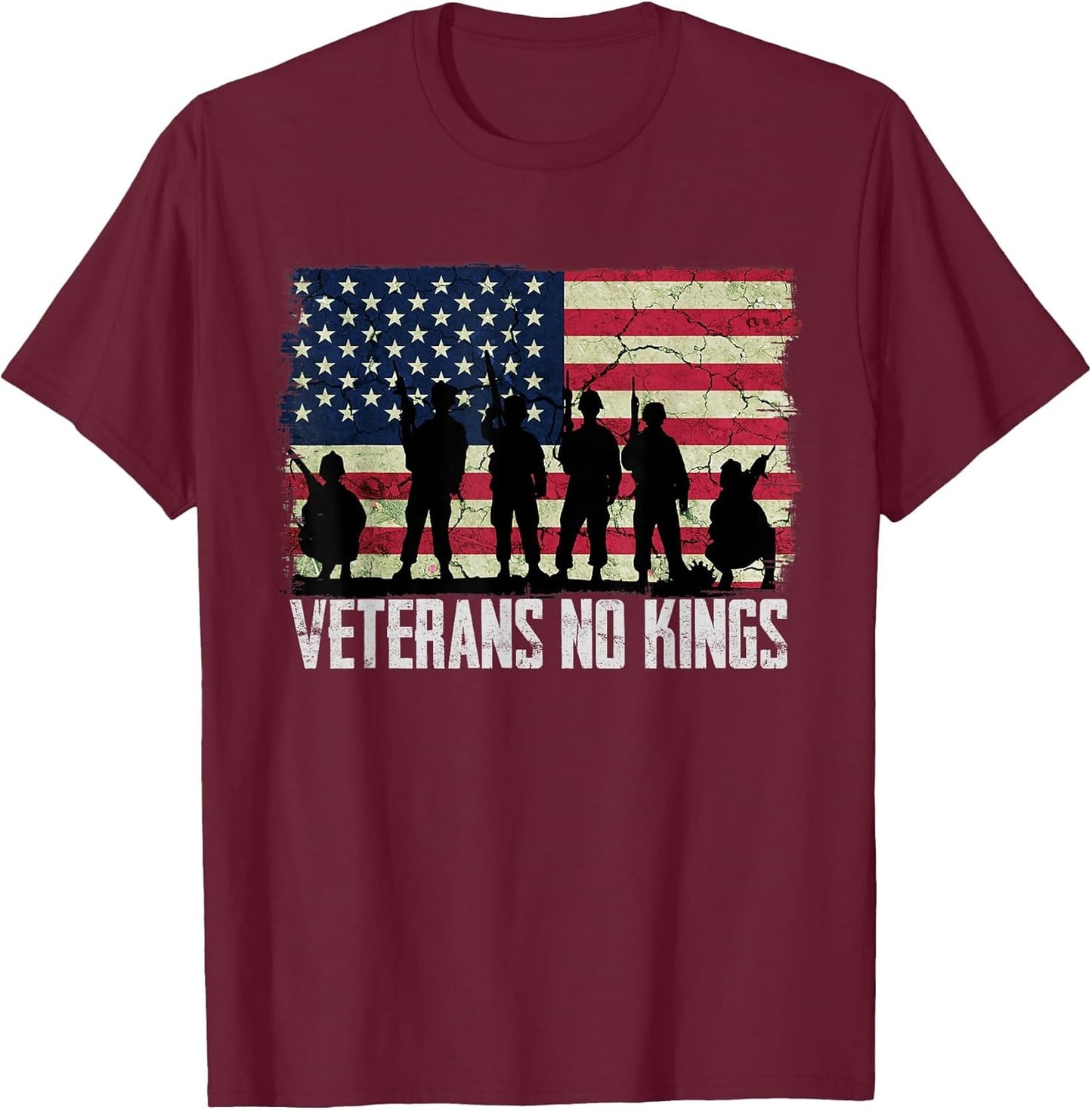 Veterans No Kings Shirt Vintage America Flag Veterans