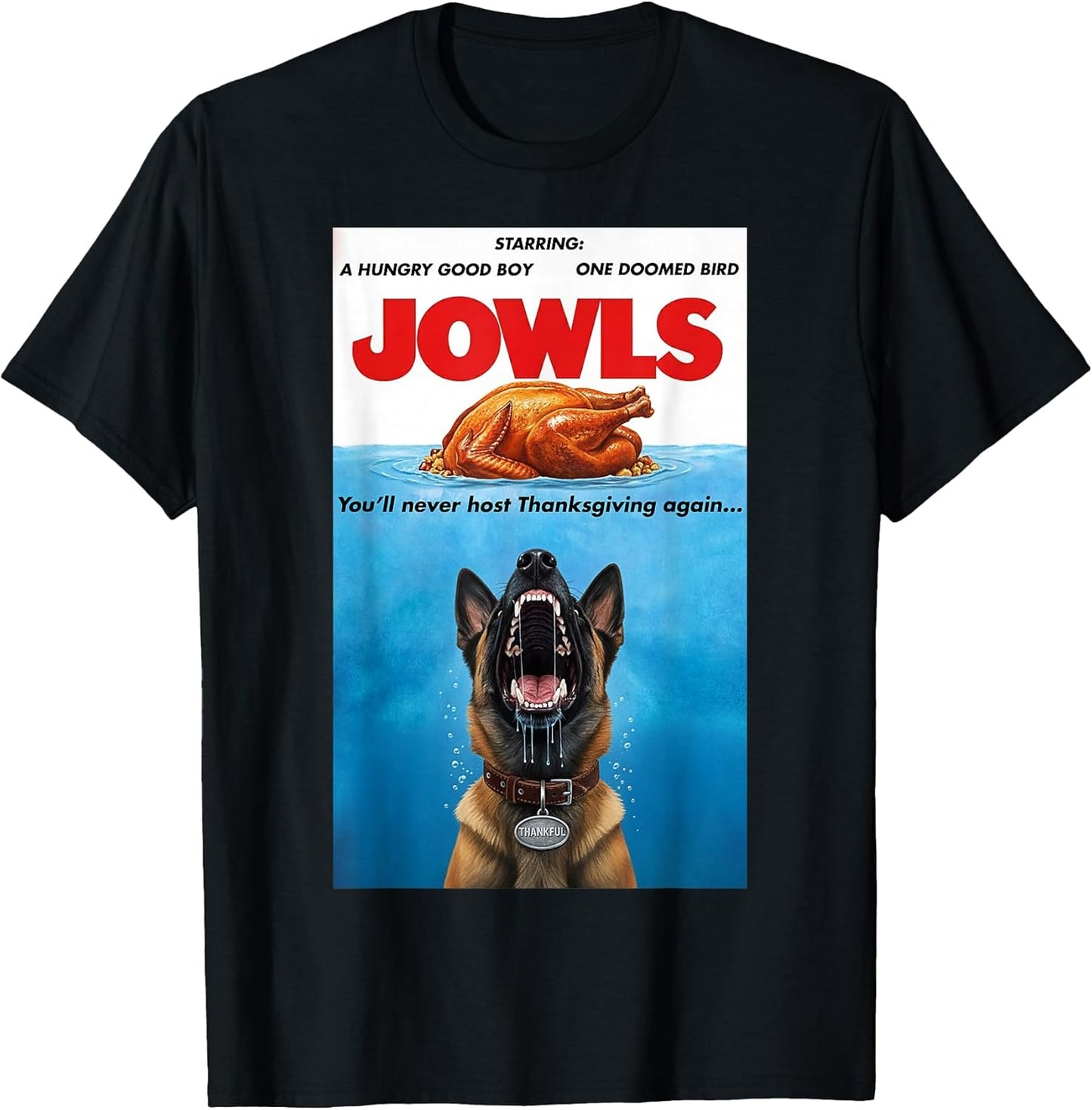 Funny Jowls Thanksgiving Belgian Malinois and Turkey