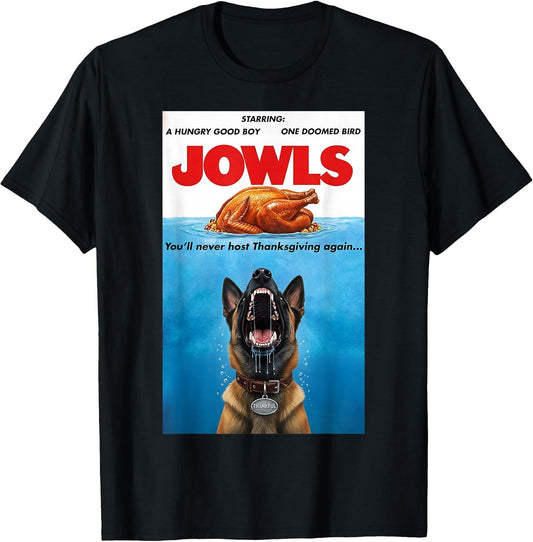 Funny Jowls Thanksgiving Belgian Malinois and Turkey