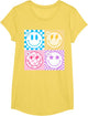 Retro Happy Smile Face Checkered Pattern Vibes Trendy Girls