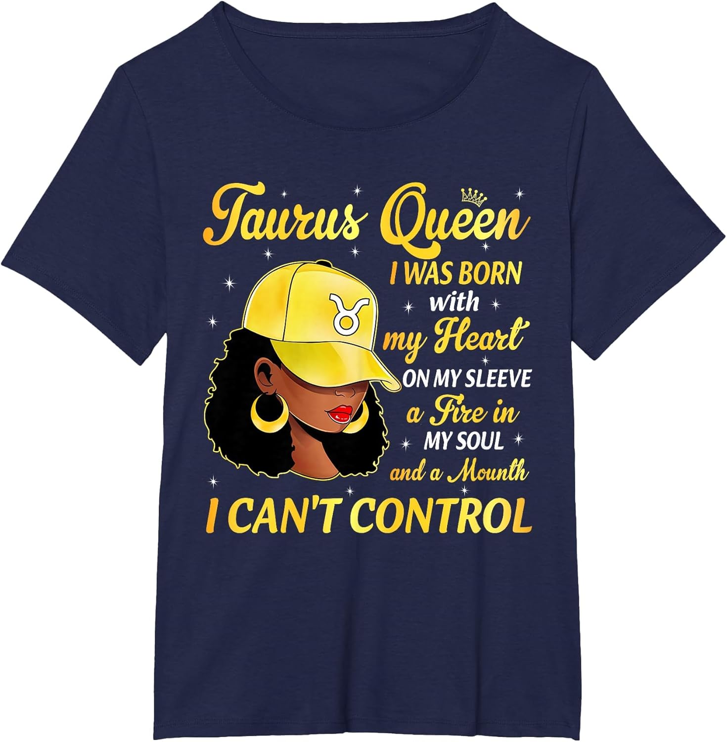 Taurus Queen Black Woman with Cap Hat Afro Girl Zodiac