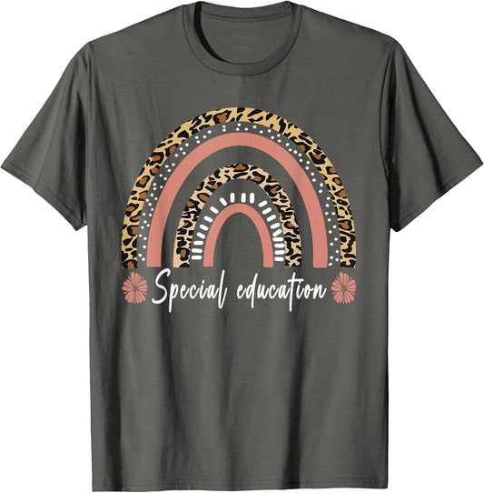 Special Education Teacher SPED Leopard Boho Rainbow