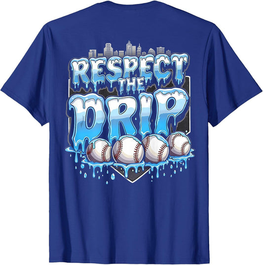 Baseball Dripping Shirt for Boys Ice Cream Respect The Drip