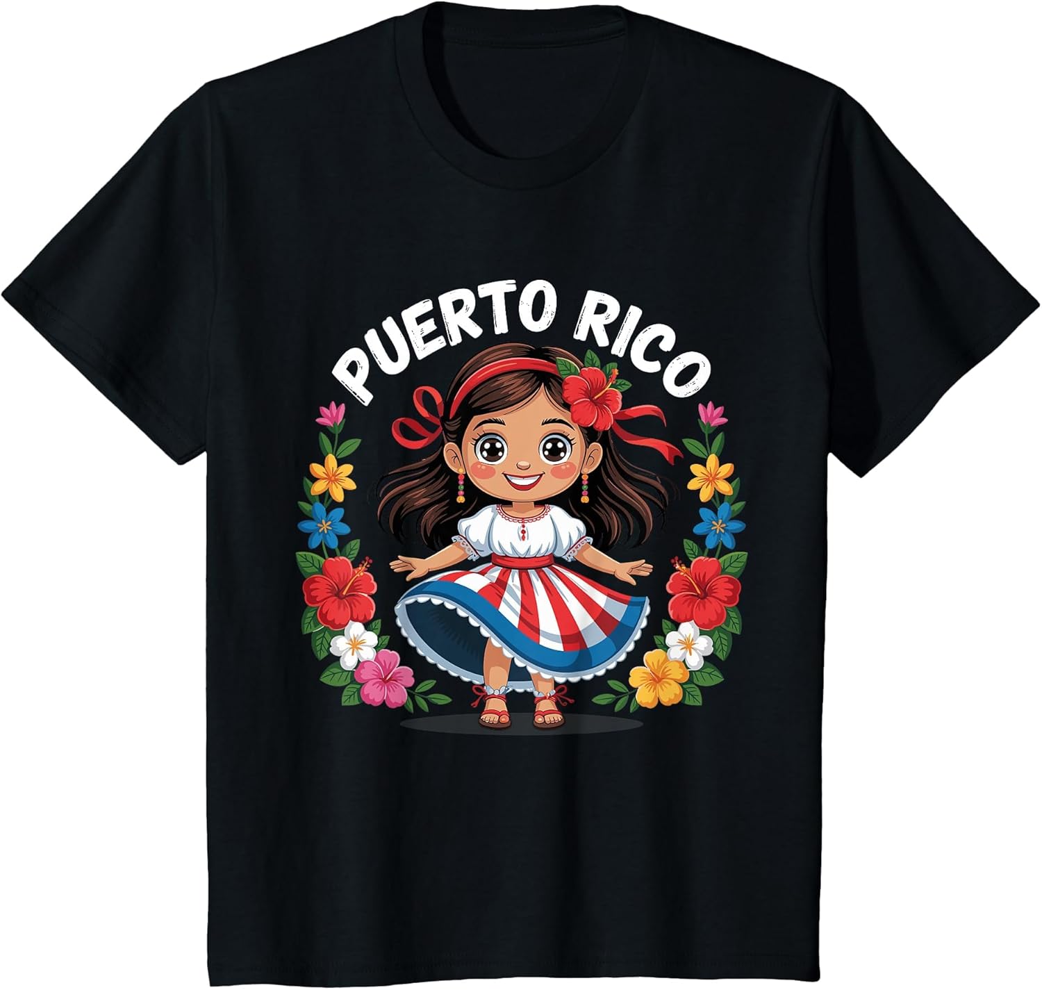 Puerto Rico Girl Culture Pride Cute Traditional Dress Kids