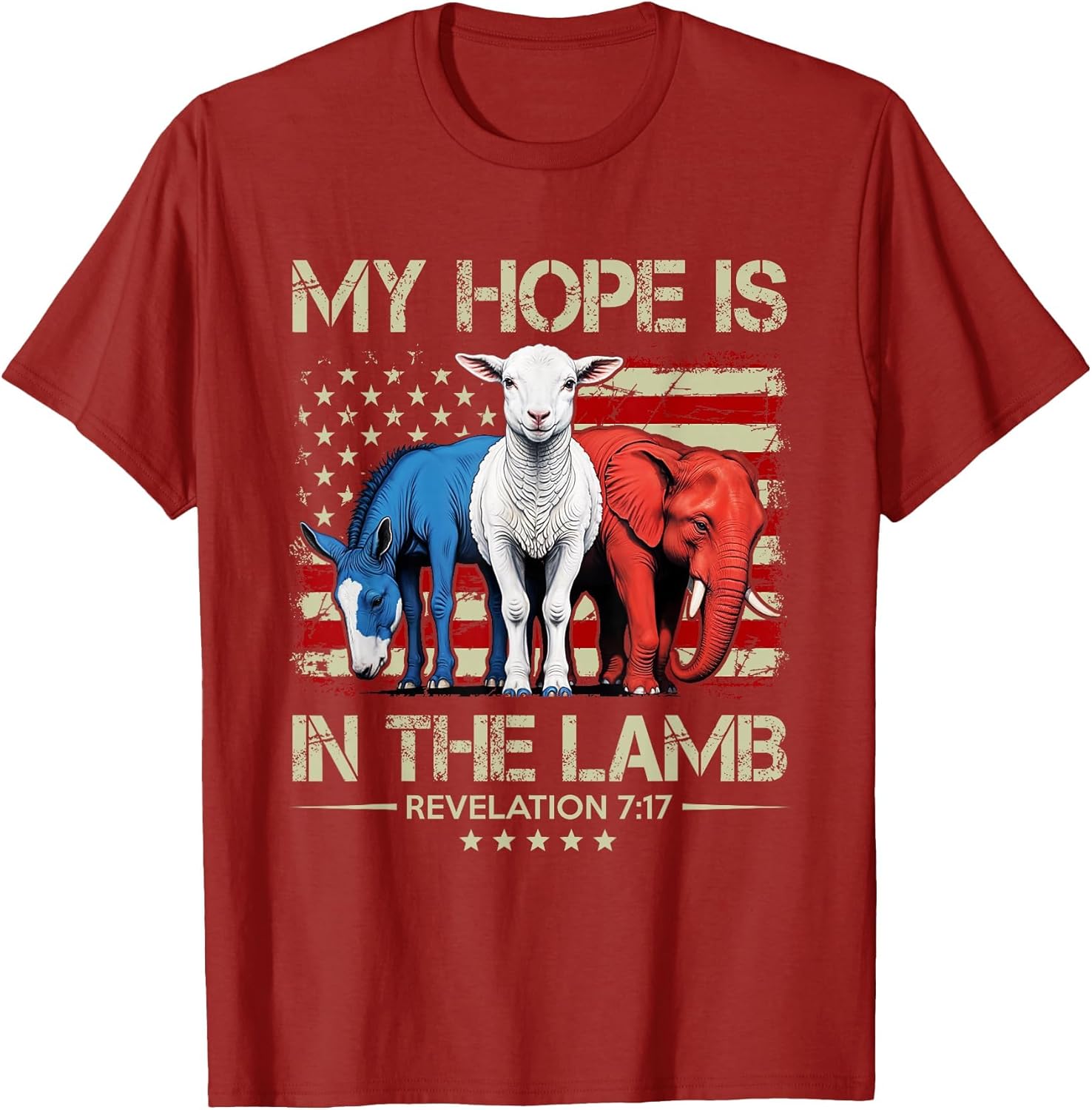 My Hope is in The Lamb Elephant Donkey USA Funny Scripture