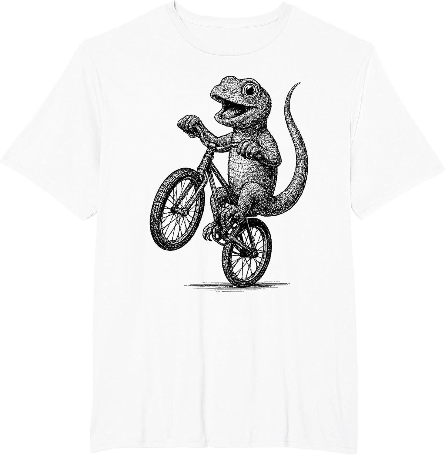 Vintage Kawaii Lizard Riding Bicycle Cycling Biker Cyclist