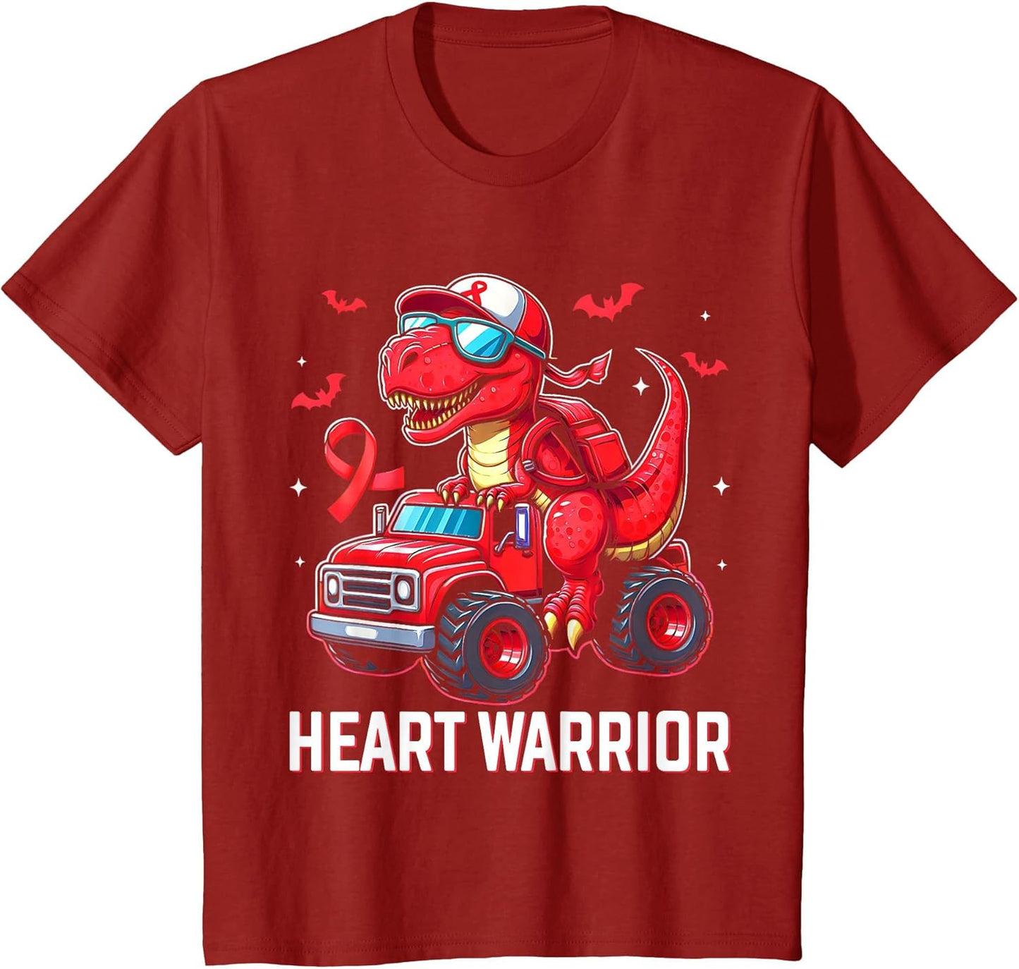 Dino Trex Boys Toddler Heart Warrior Heart Disease Awareness