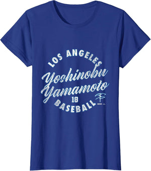 Yoshinobu Yamamoto Los Angeles Baseball Vintage Cursive