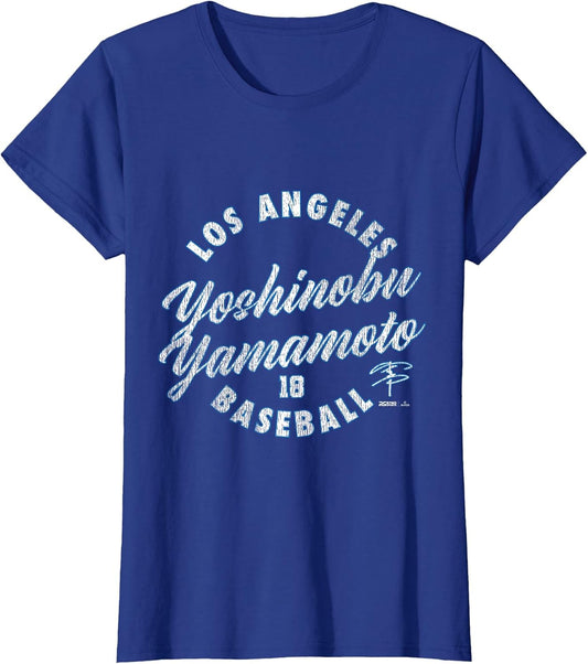 Yoshinobu Yamamoto Los Angeles Baseball Vintage Cursive